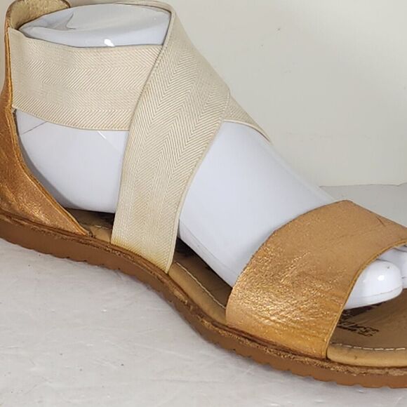 Sorel Women's Ella US8 Natural Rose Gold Leather Crisscross Strap Flat Sandals - Picture 16 of 16